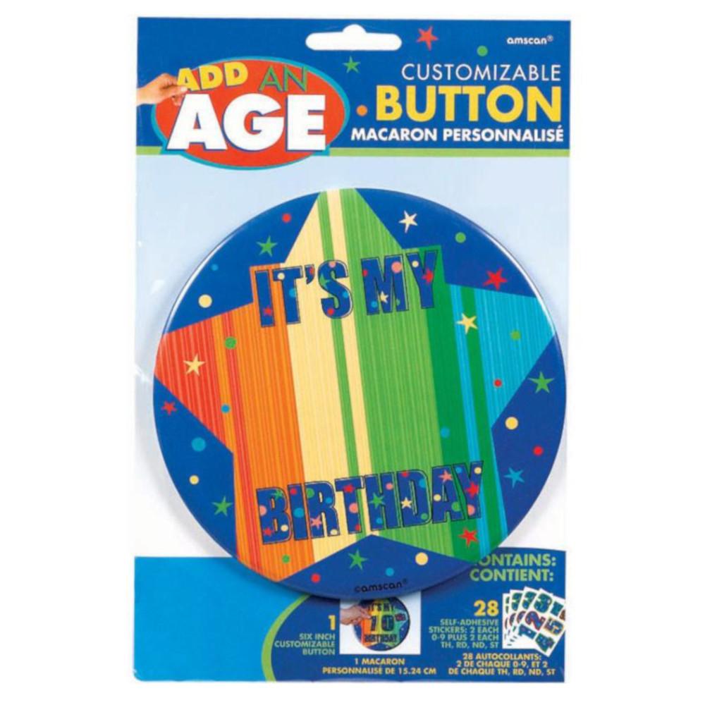 A Year To Celebrate Happy Birthday Large Button Party Accessories - Party Centre