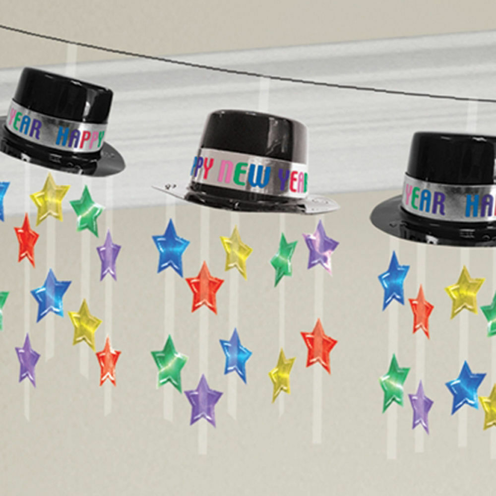 New Year Top Hat Garland 12ft Decorations - Party Centre
