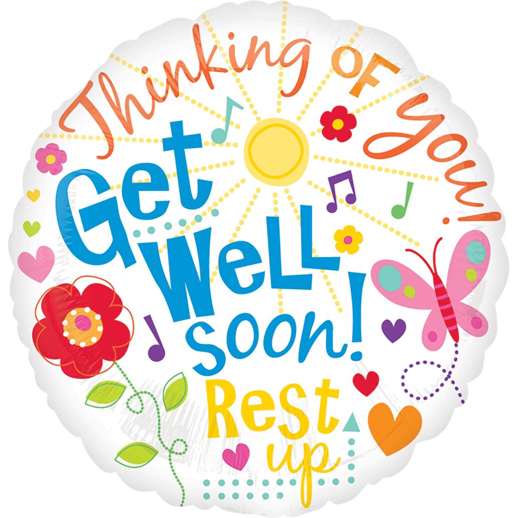 Get Well Message Foil Balloon 18in Balloons & Streamers - Party Centre