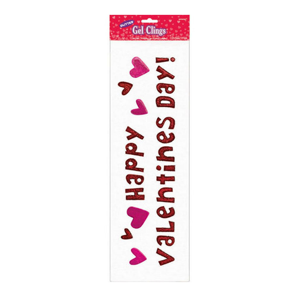 Valentine Glitter Gel Window Cling Decorations - Party Centre