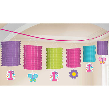 Sweet Birthday Girl Paper Lantern Garland 12ft Decorations - Party Centre