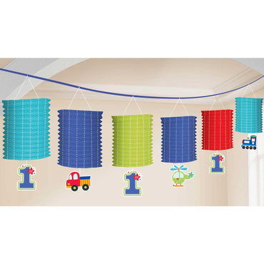 All Aboard Birthday Paper Lantern Garland 12ft Decorations - Party Centre