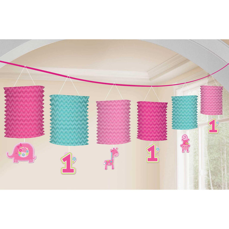 One Wild Girl Paper Lantern Garland 12ft Decorations - Party Centre