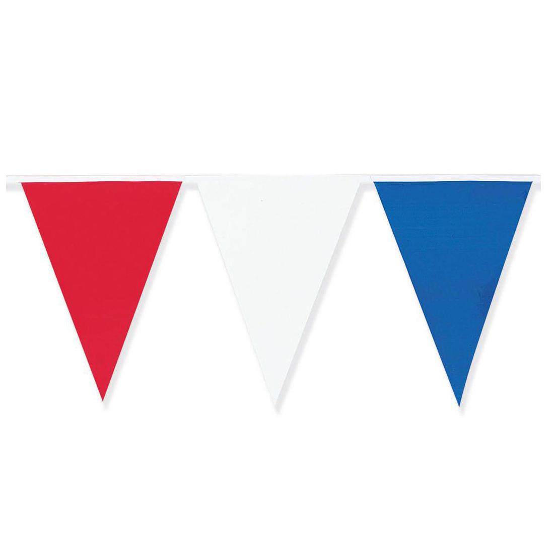 Red, White, Blue Outdoor Plastic Pennant Banner 25ft Decorations - Party Centre
