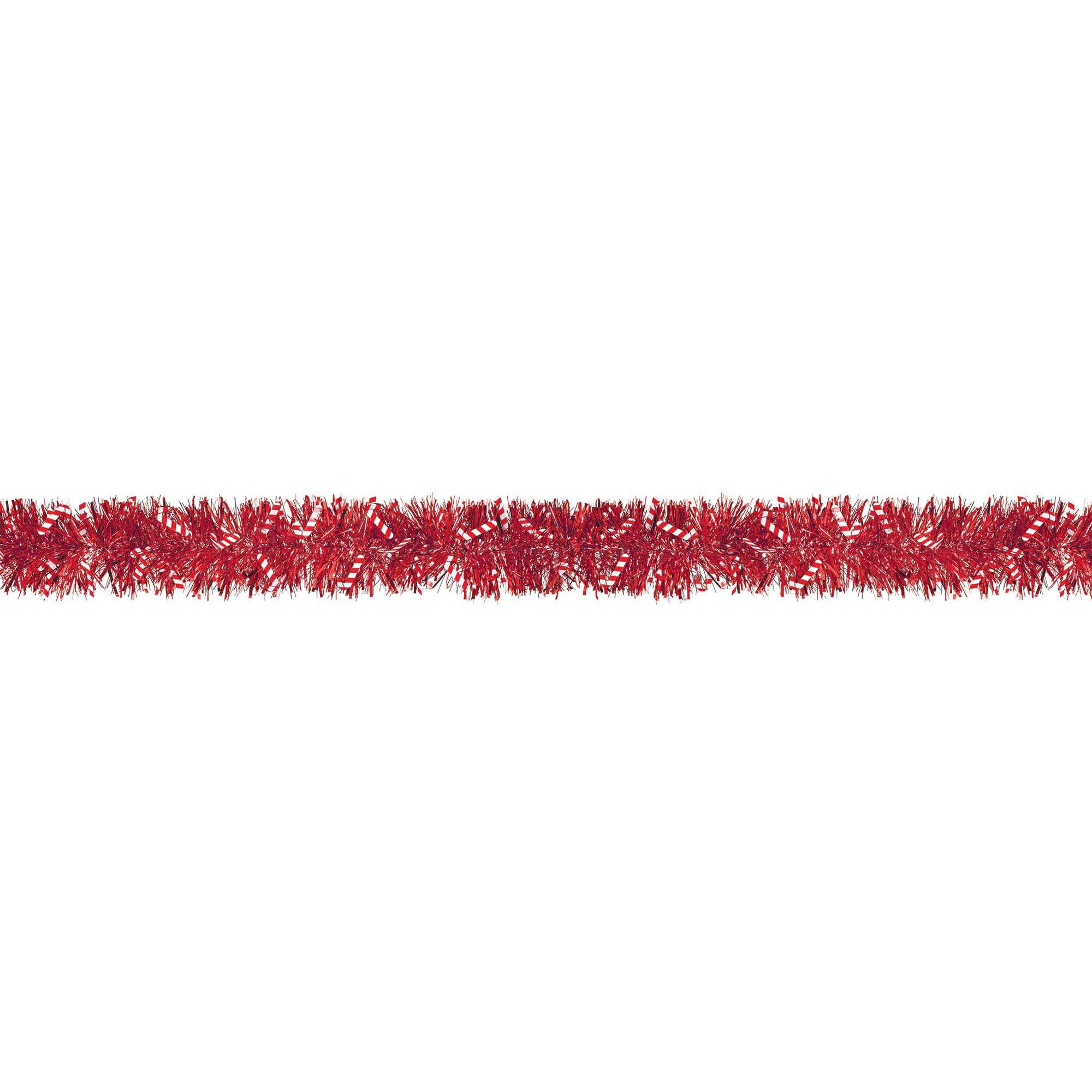 Candy Cane Tinsel Boa Garland 9ft Decorations - Party Centre