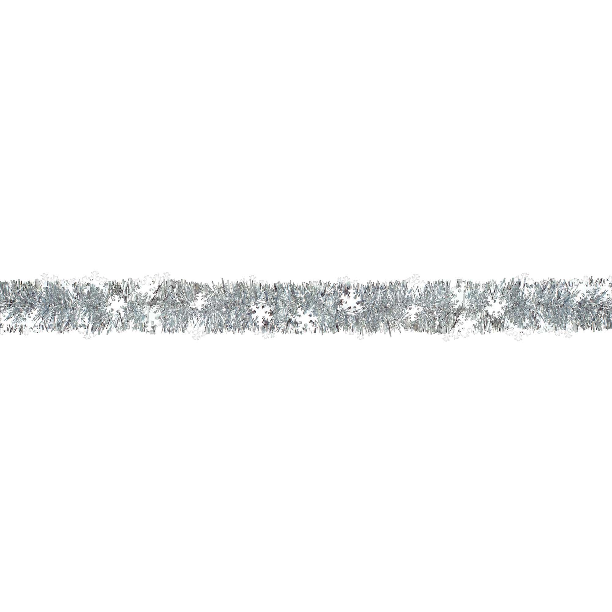 Snowflake Tinsel Boa Garland Prismatic 9ft Decorations - Party Centre