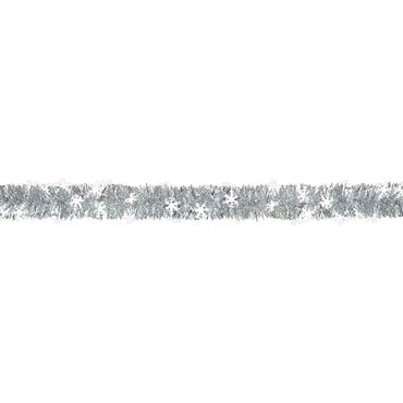 Snowflake Tinsel Boa Garland Prismatic 9ft Decorations - Party Centre