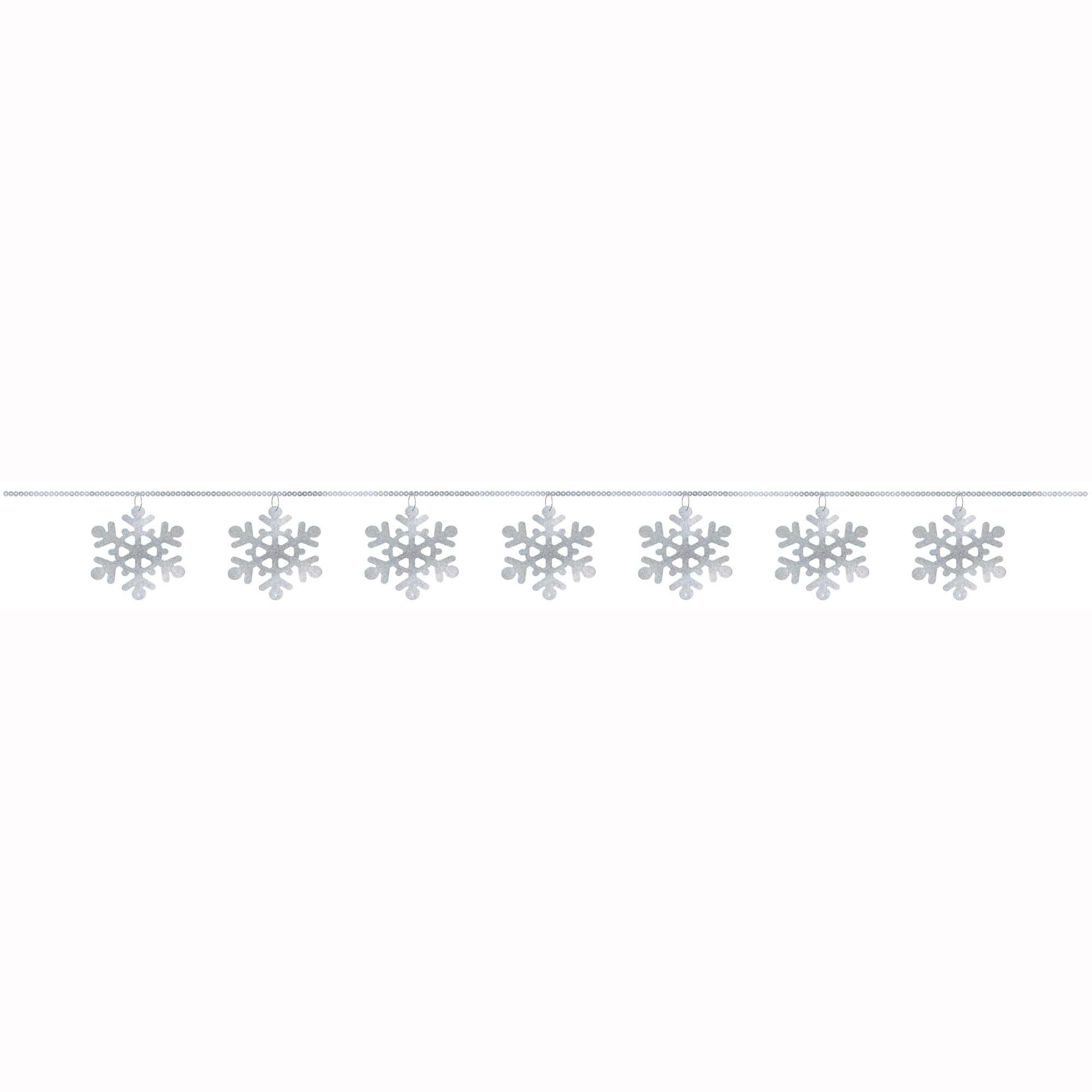 Snowflake Sequin Ring Garland 9ft Decorations - Party Centre