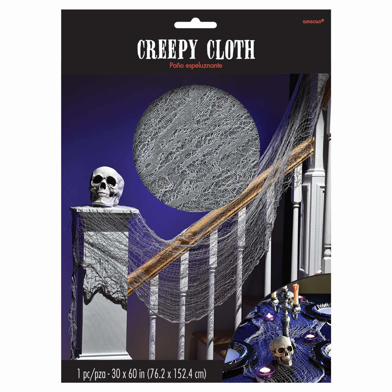 Halloween Gray Creepy Cloth 60in x 30in Decorations - Party Centre