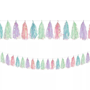 Pretty Pastel Party Glitter Tassel Garland Decorations - Party Centre