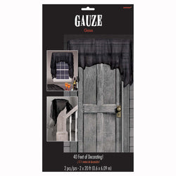 Black Gauze Big Pack 40ft, 2pcs Decorations - Party Centre