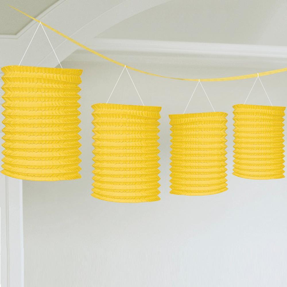 Yellow Sunshine Paper Lantern Garland 12ft Decorations - Party Centre
