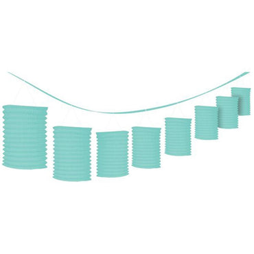 Robin's Egg Blue  Paper Lantern Garland 12ft Decorations - Party Centre
