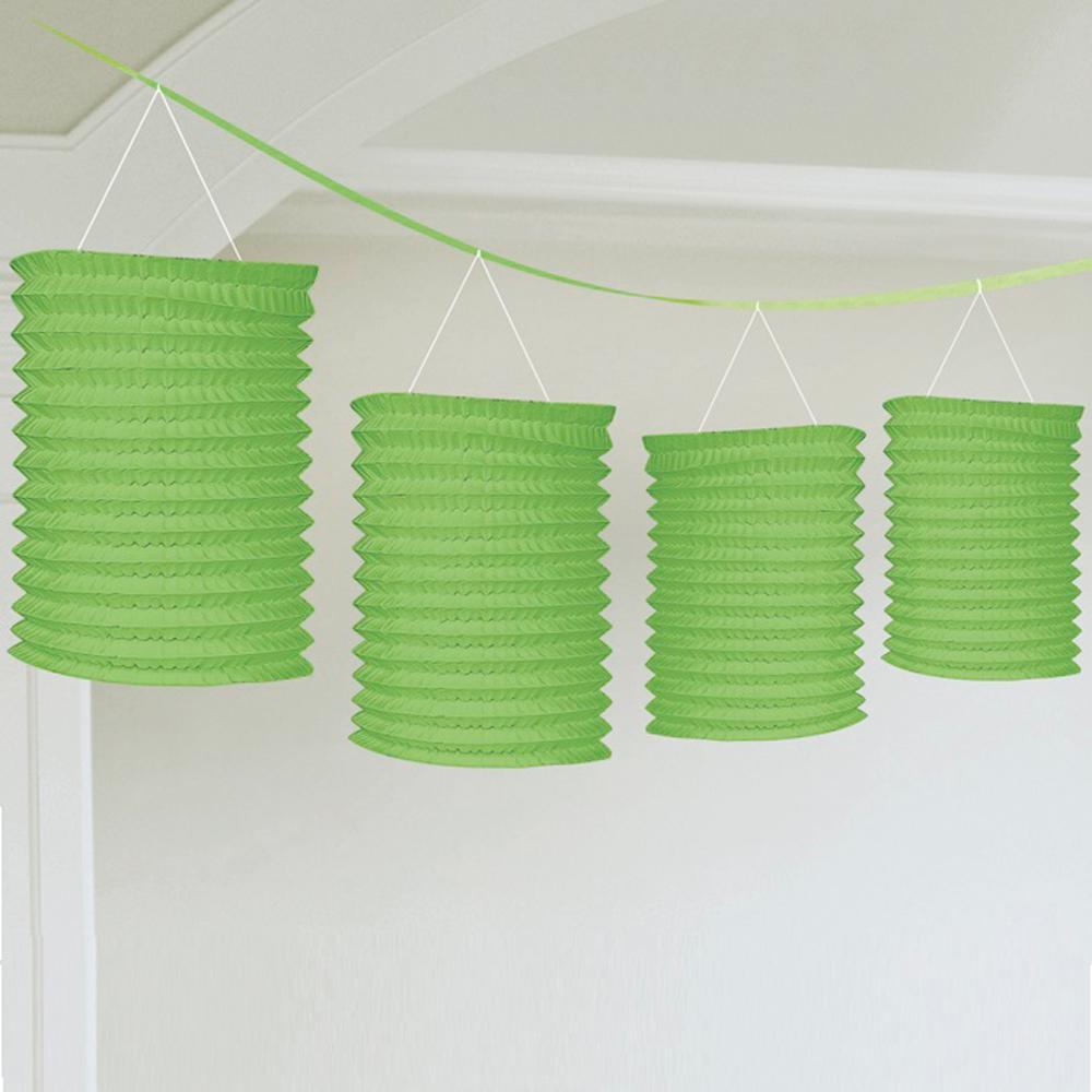 Kiwi Green Paper Lantern Garland 12ft Decorations - Party Centre