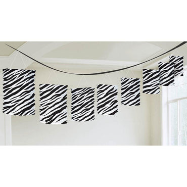 Zebra Paper Lantern Garland 12ft Decorations - Party Centre