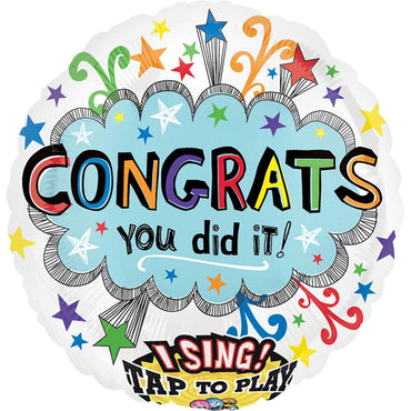 Congrats Singing Balloon Balloons & Streamers - Party Centre