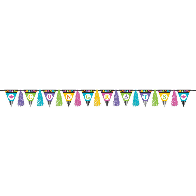 Dream Big Tassel Pennant Paper Garland Decorations - Party Centre