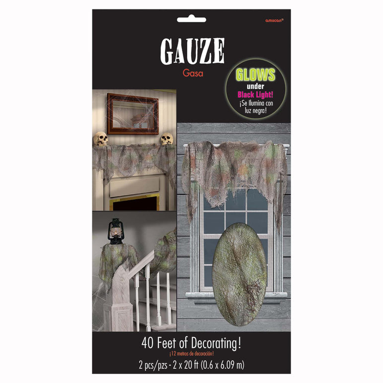 Halloween Gray Gauze 2 x 20ft, 2pcs Decorations - Party Centre