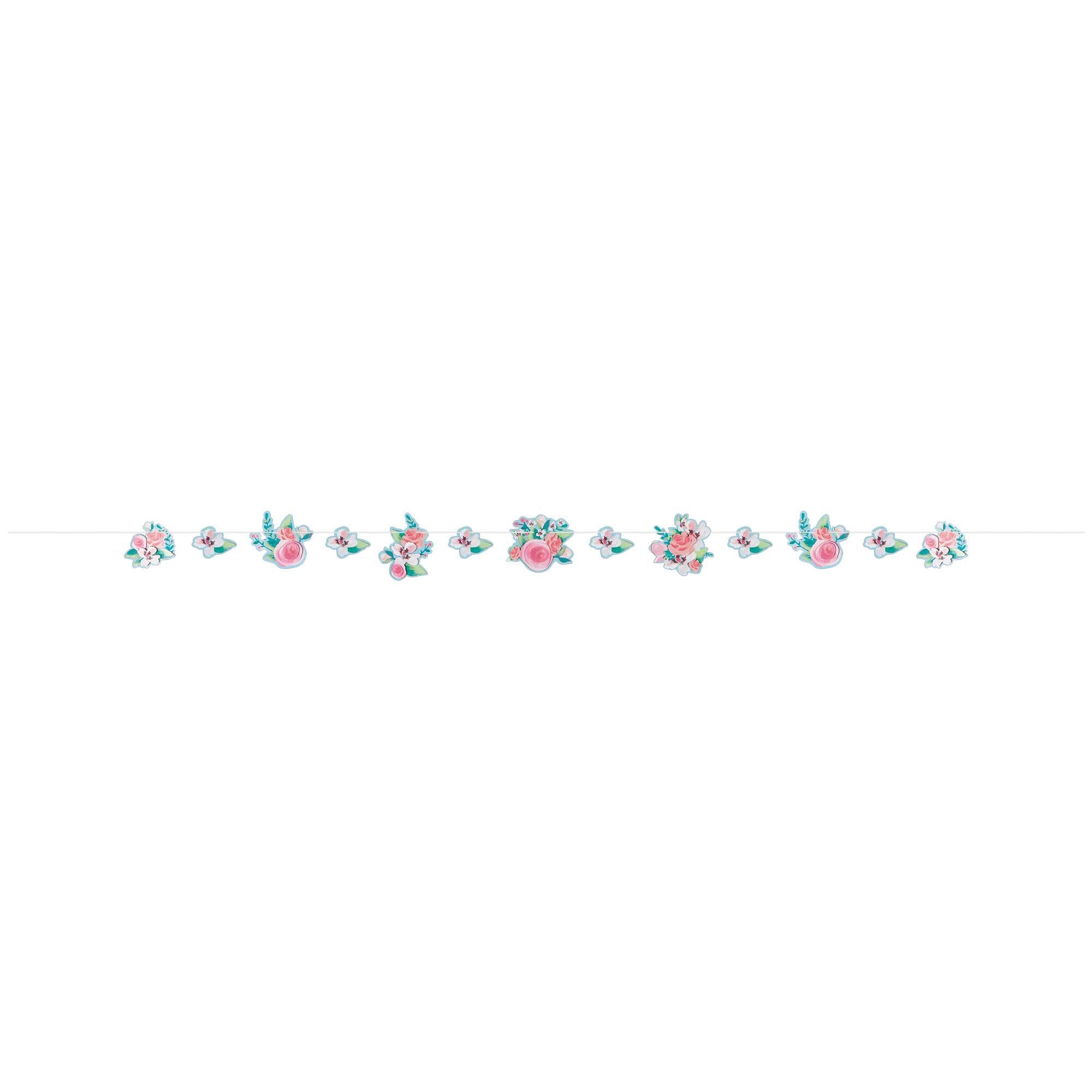 Mint To Be Paper Flower Garland Decorations - Party Centre