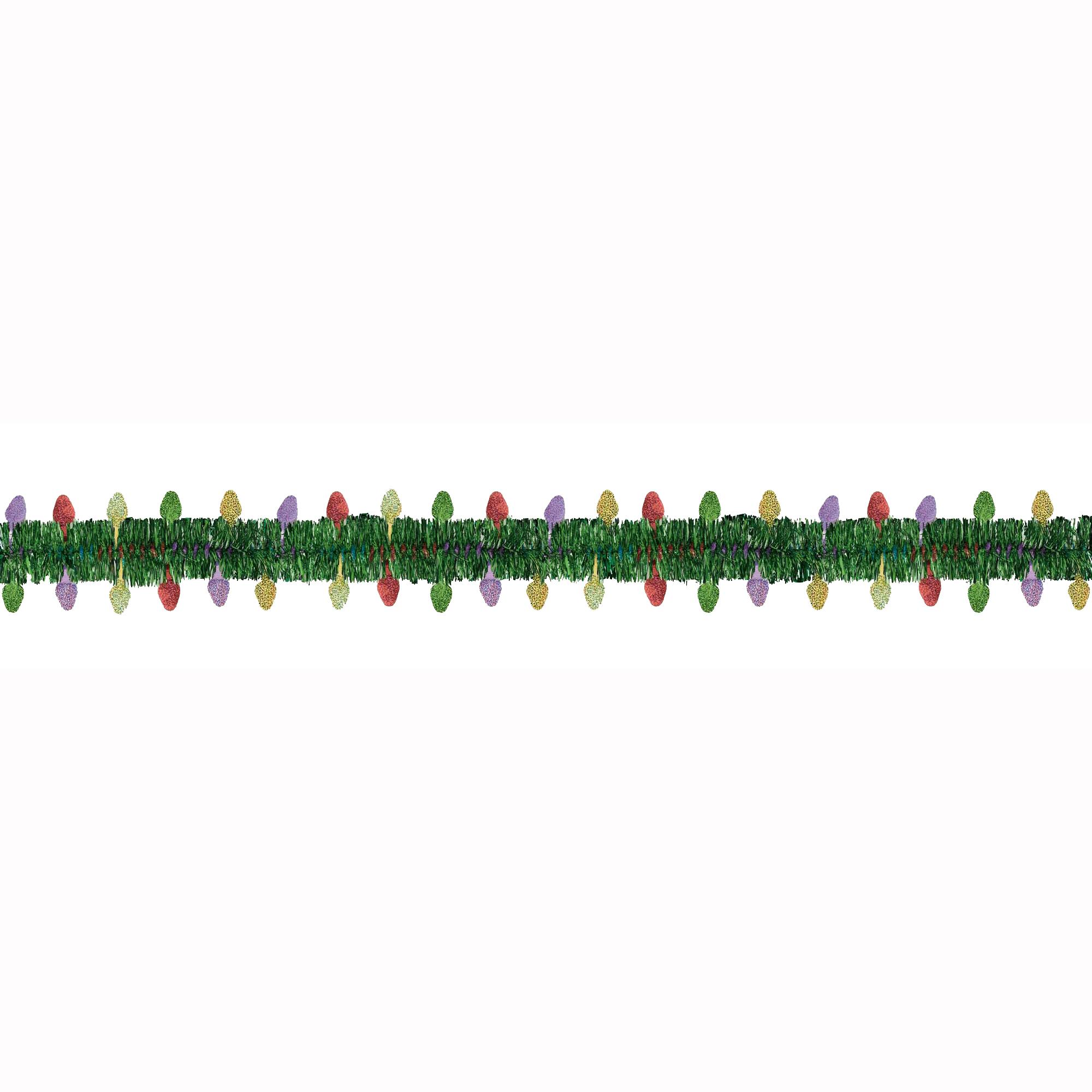 Holiday Tinsel Garland With Prismatic Foil Lights Decorations - Party Centre