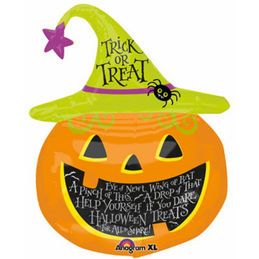 Witch Hat Pumpkin Supershape Balloon 31in Balloons & Streamers - Party Centre