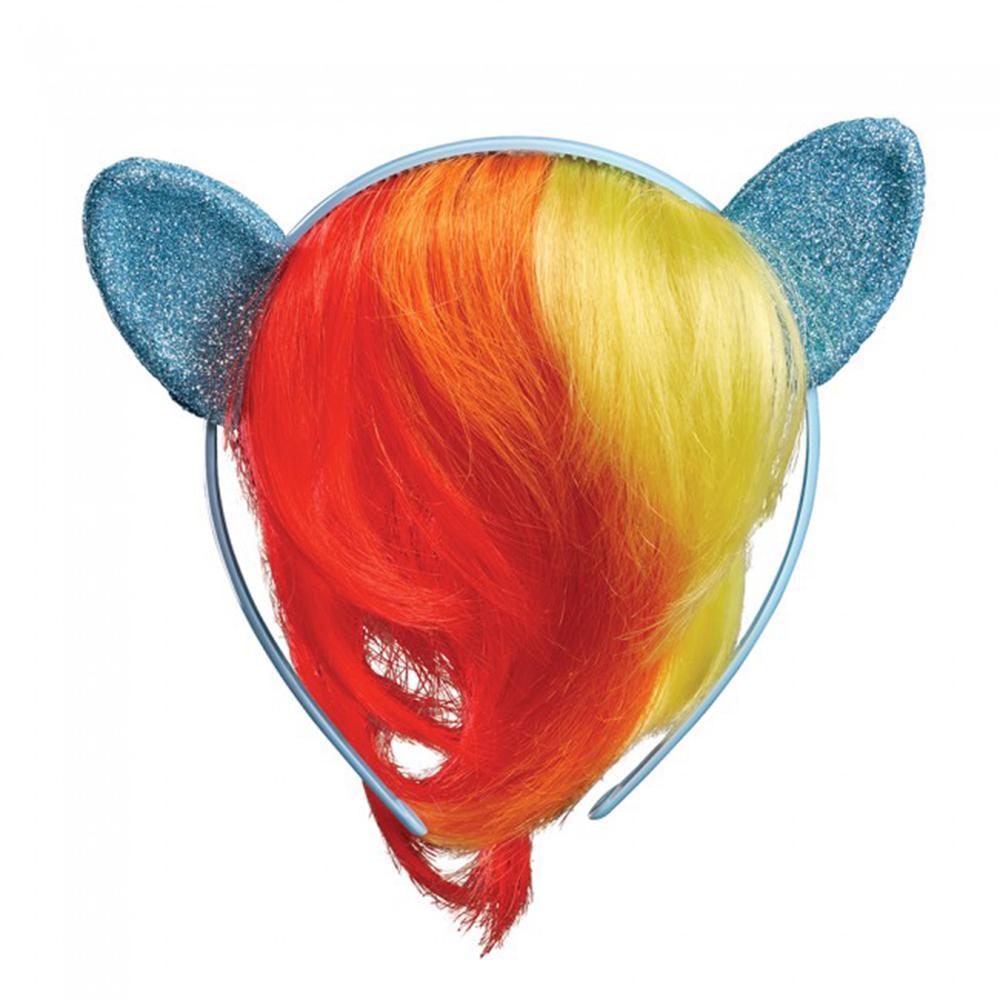 Child Rainbow Dash Headpiece With Hair Costumes & Apparel - Party Centre
