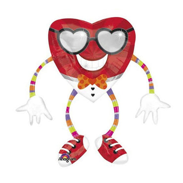 Funky Heart Guy Airwalker Balloon 31in Balloons & Streamers - Party Centre