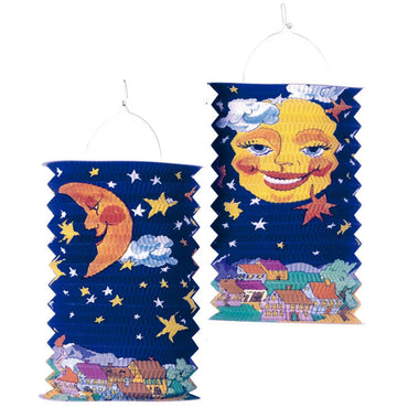 Sun & Moon Flame Retardant Drop Lantern 28cm Decorations - Party Centre