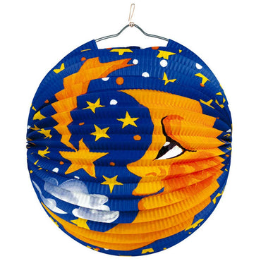 Moon & Star Flame Retardant Drop Lantern 25cm Decorations - Party Centre