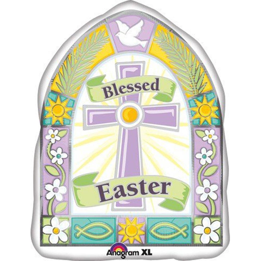 Blessed Easter Window Foil Balloon 18in Balloons & Streamers - Party Centre