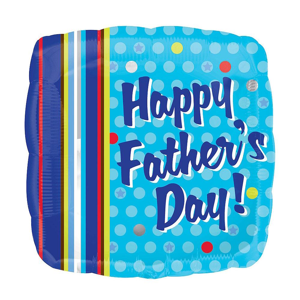 Father's Day Dots & Stripes Foil Balloon 18in Balloons & Streamers - Party Centre