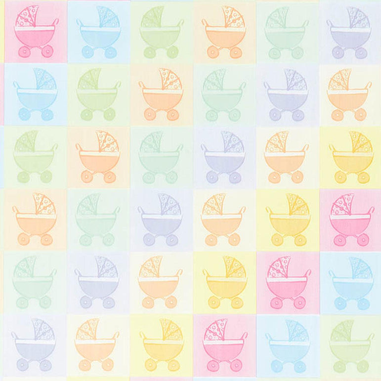 Baby Buggy Embossed Gift Wrap 16ft x 30in Party Favors - Party Centre