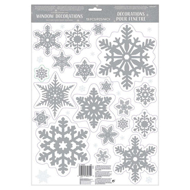 Snowflake Glitter Window Decorations Decorations - Party Centre