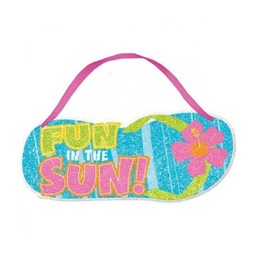 Small Glitter Beach Sign Decorations - Party Centre