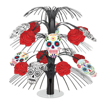 Black & Bone Cascade Foil Centerpiece 14in Decorations - Party Centre