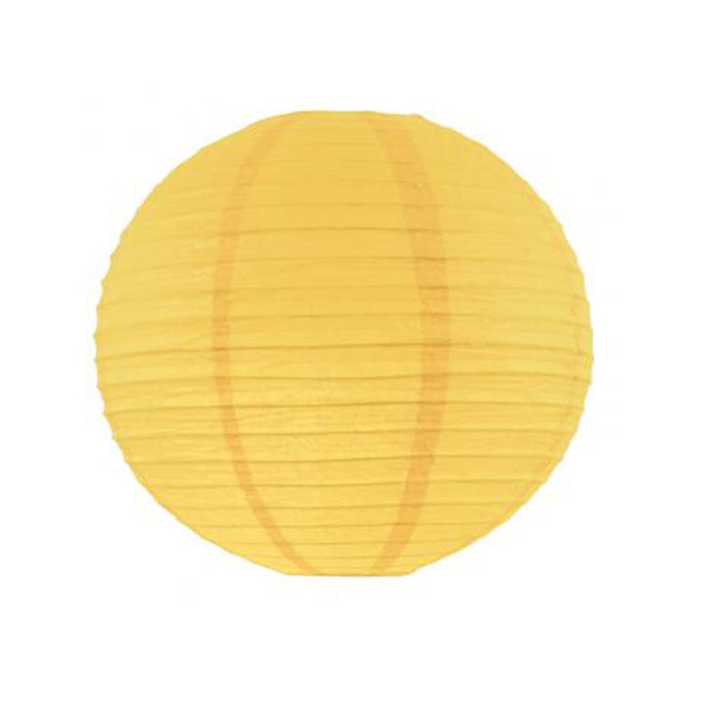 Yellow SunshineRound Paper Lanterns 9.50in 3pcs Decorations - Party Centre