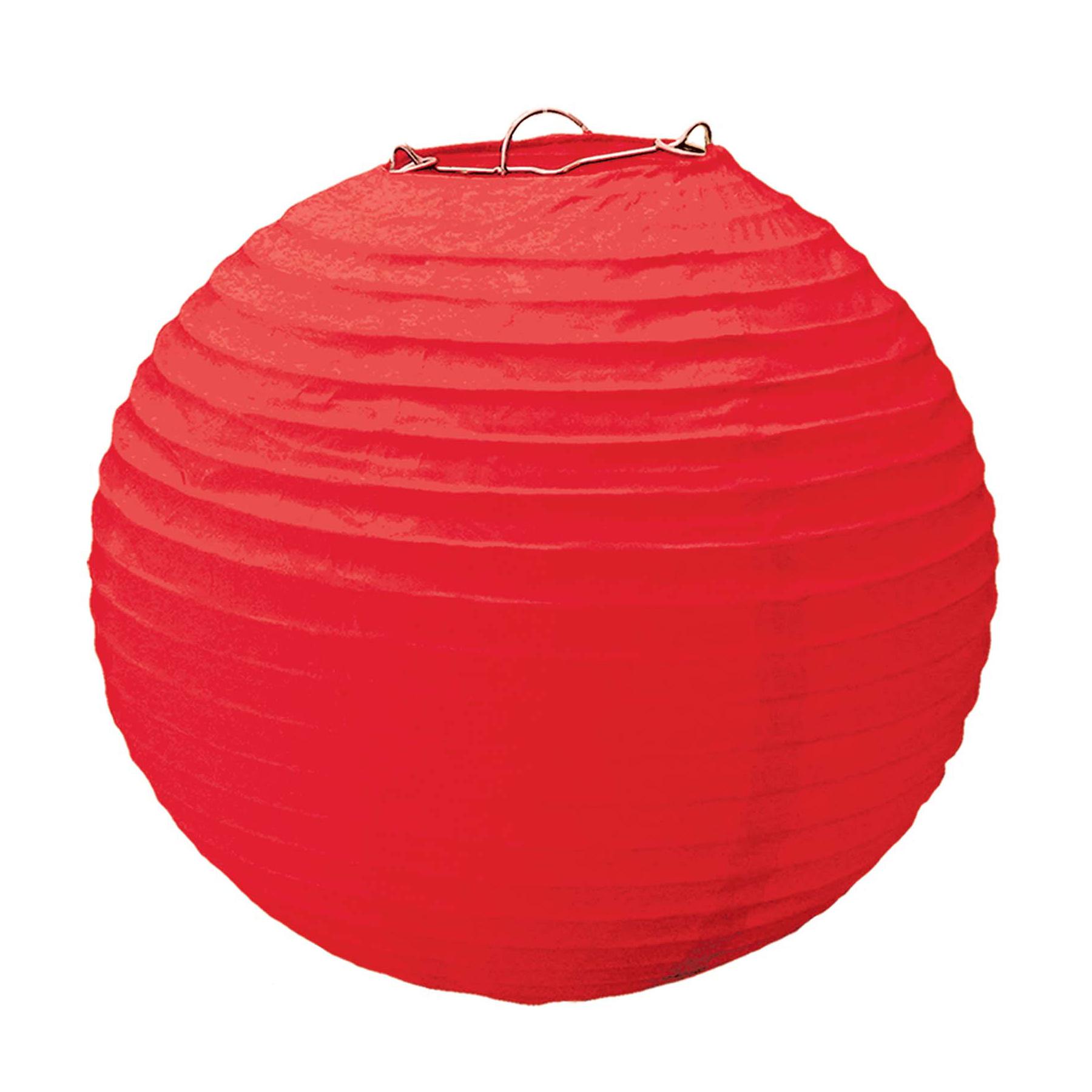 Apple Red Round Paper Lanterns 9.50in 3pcs Decorations - Party Centre