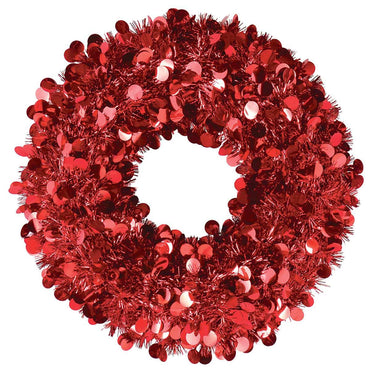 Red Jumbo Wreath 17in Decorations - Party Centre