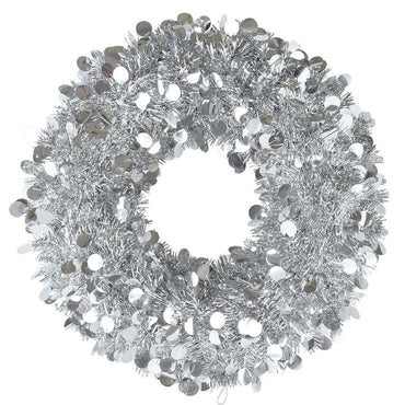 Silver Jumbo Wreath 17in Decorations - Party Centre