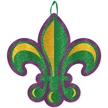 Fleur De Lis Glitter Sign 11.50in Decorations - Party Centre
