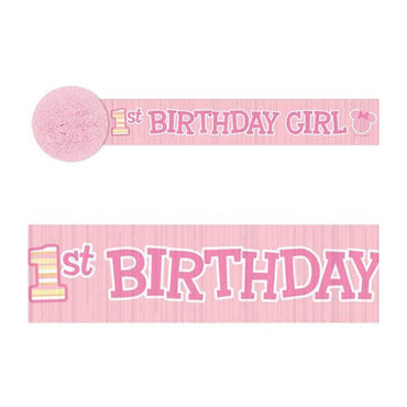 Minnie Mouse 1st Birthday Crepe Streamer 30ft Decorations - Party Centre
