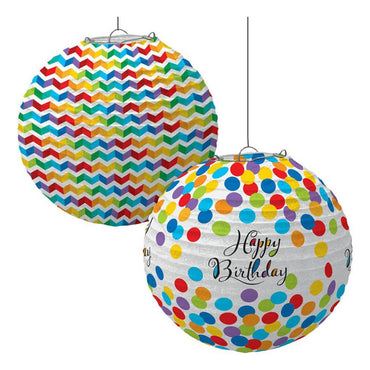 Bright Birthday Paper Lanterns 3pcs Decorations - Party Centre