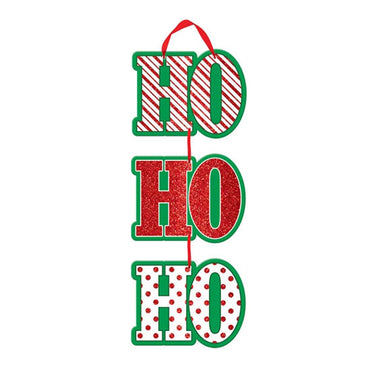 Ho Ho Ho Medium Hanging Sign Decorations - Party Centre