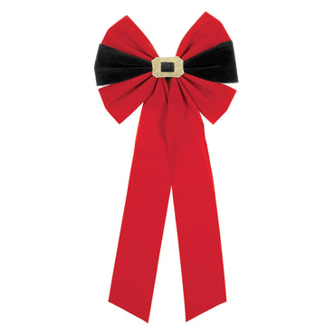 Bow Santa With Gold Buckle Decorations - Party Centre