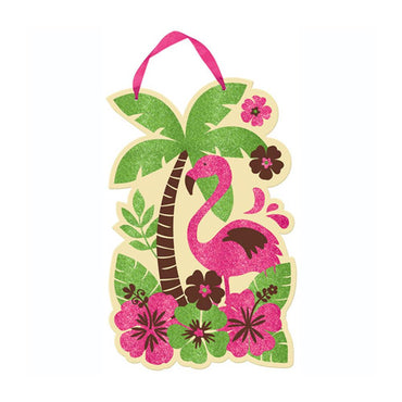 Palm Tree Large Glitter Sign 20in x 13in Decorations - Party Centre