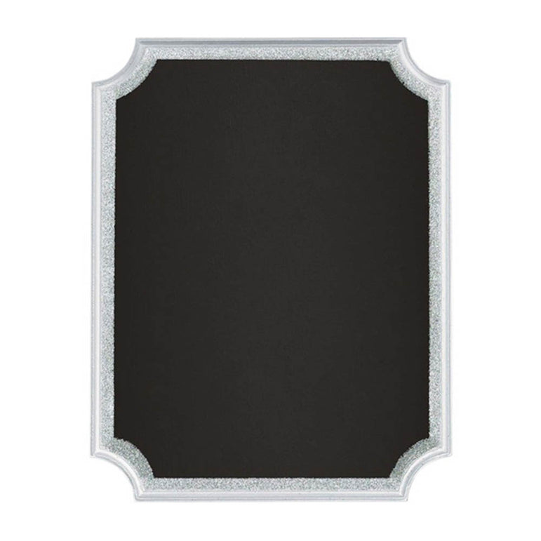 Silver Easel  Glitter Chalkboard Sign 9in x 7in Decorations - Party Centre