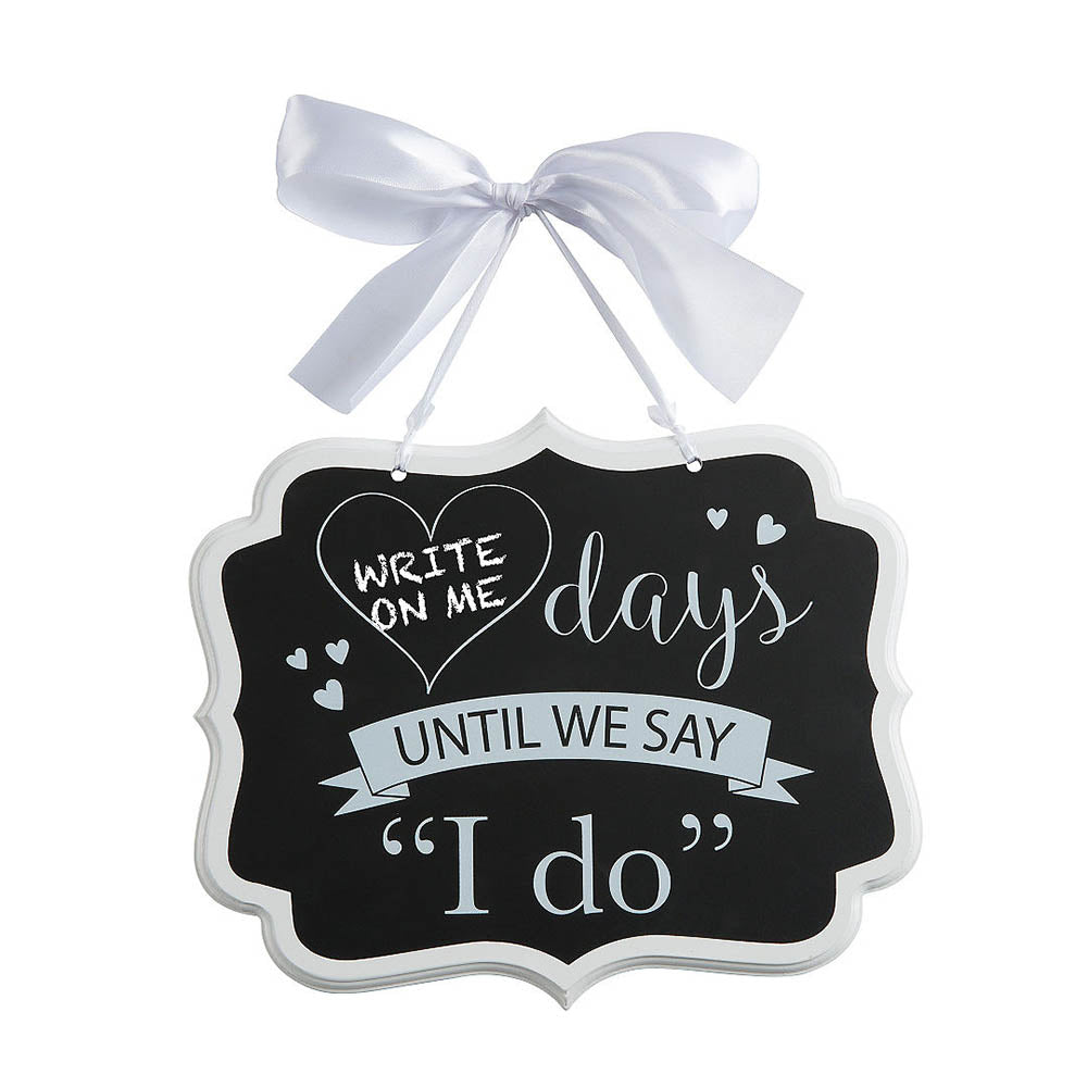 Countdown To I Do Chalkboard Sign Decorations - Party Centre
