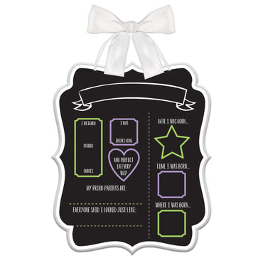 Baby Milestone Baby Shower Sign Ribbon Bow Hanger