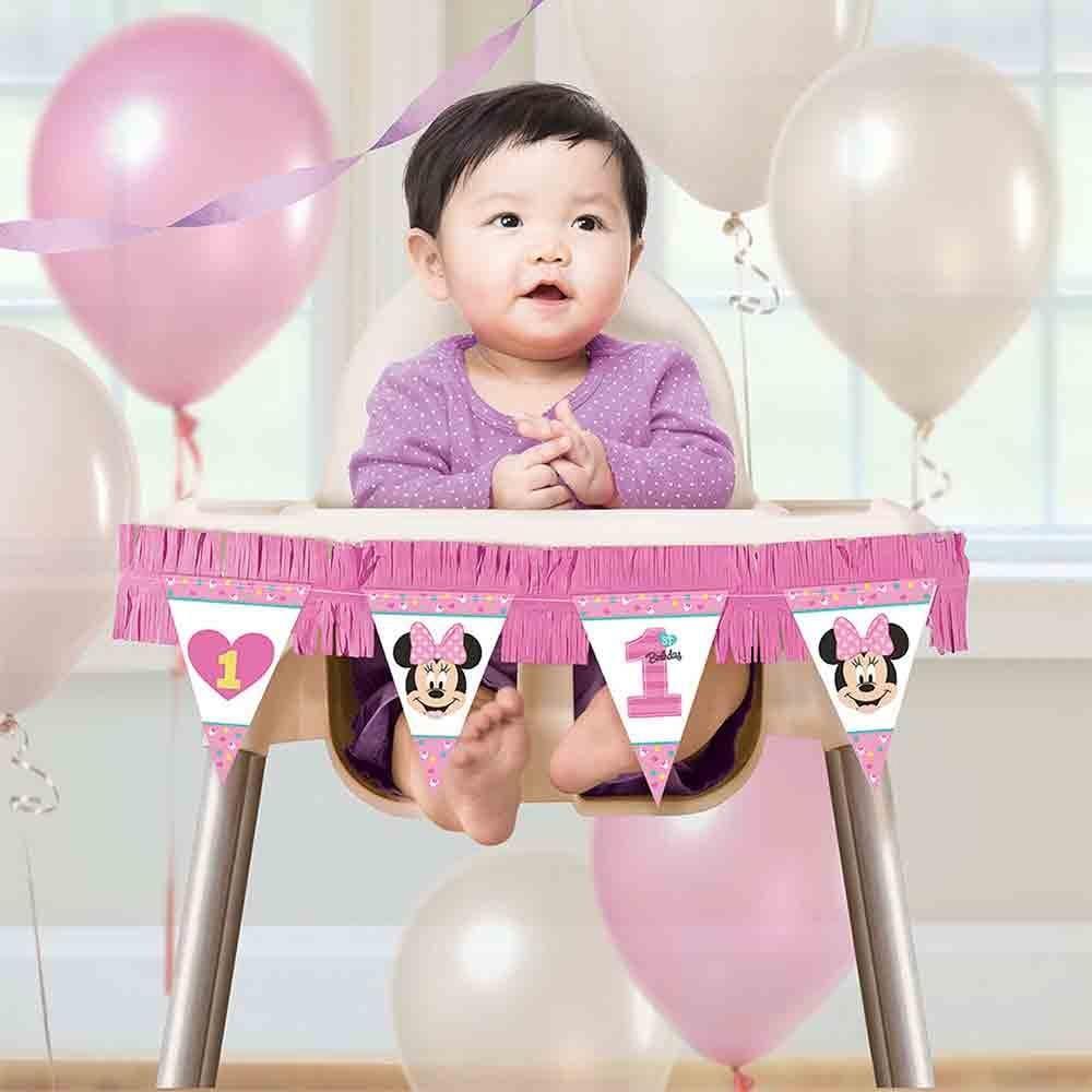Minnie's Fun To Be One High Chair Decorating Kit Decorations - Party Centre