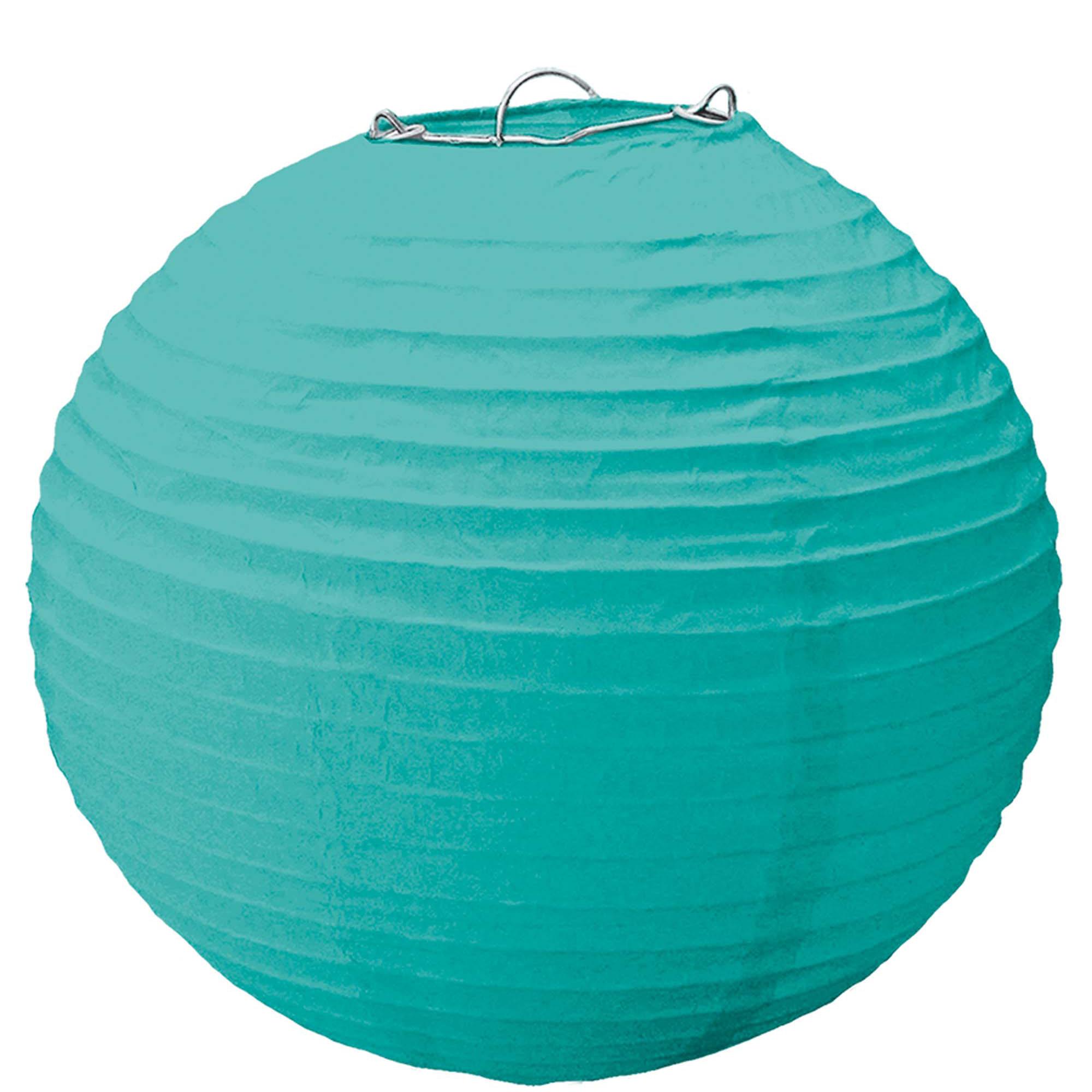 Robin's Egg Paper Lantern With Metal Frame 15.50in Decorations - Party Centre